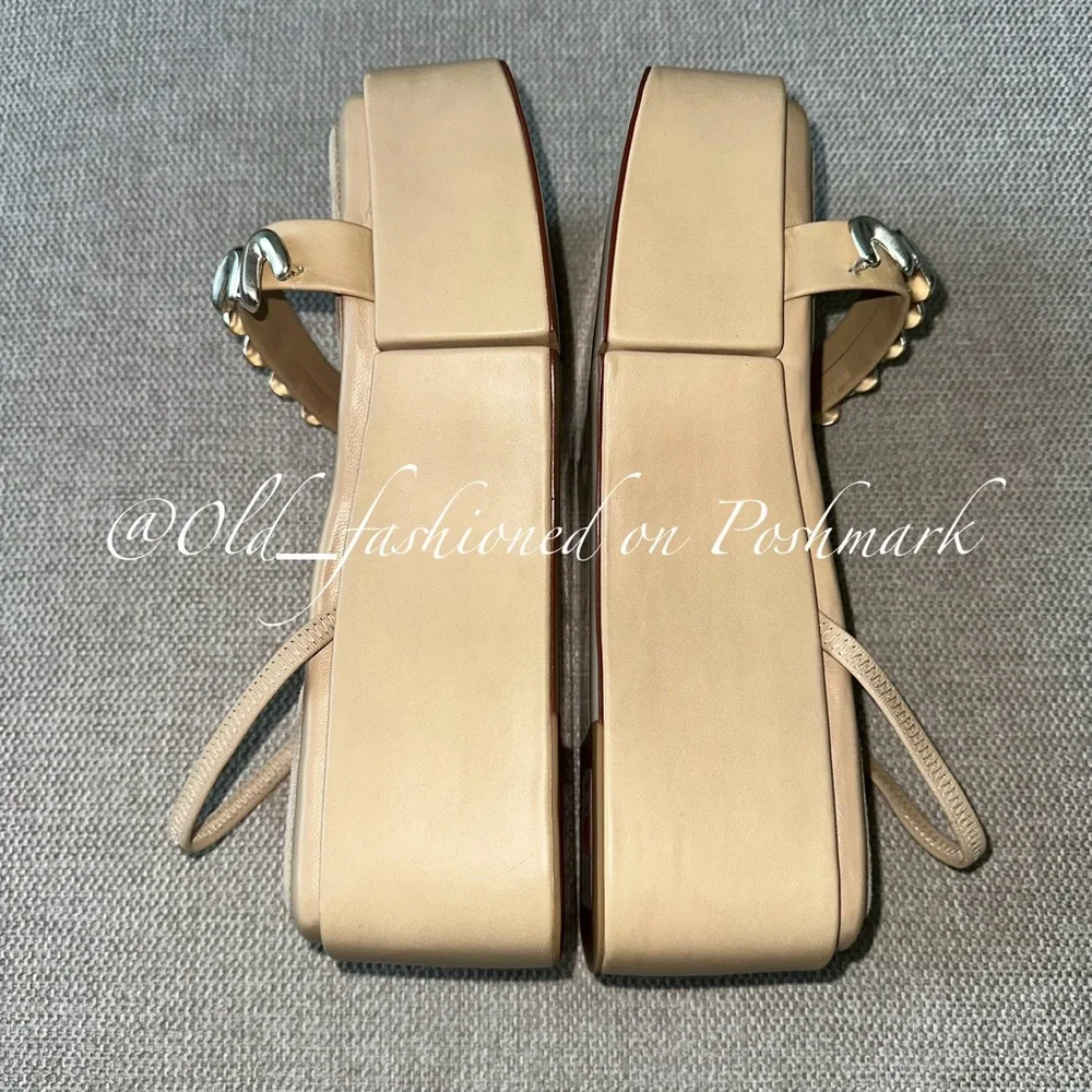 CULT GAIA Leather Onyx Platform Sandals
